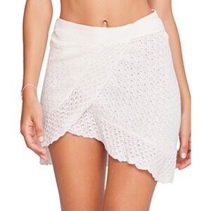 Capittana Crochet Cotton Mini Skirt Cover Up White One Size
